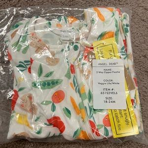 NWT Angel Dear Zip Footie Pajamas